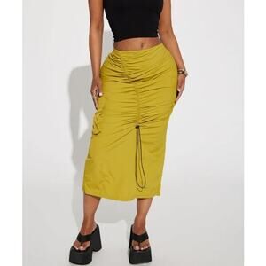 NEW Fashion Nova Feel This Good Cargo Maxi Skirt Streetwear Casual Party size XS